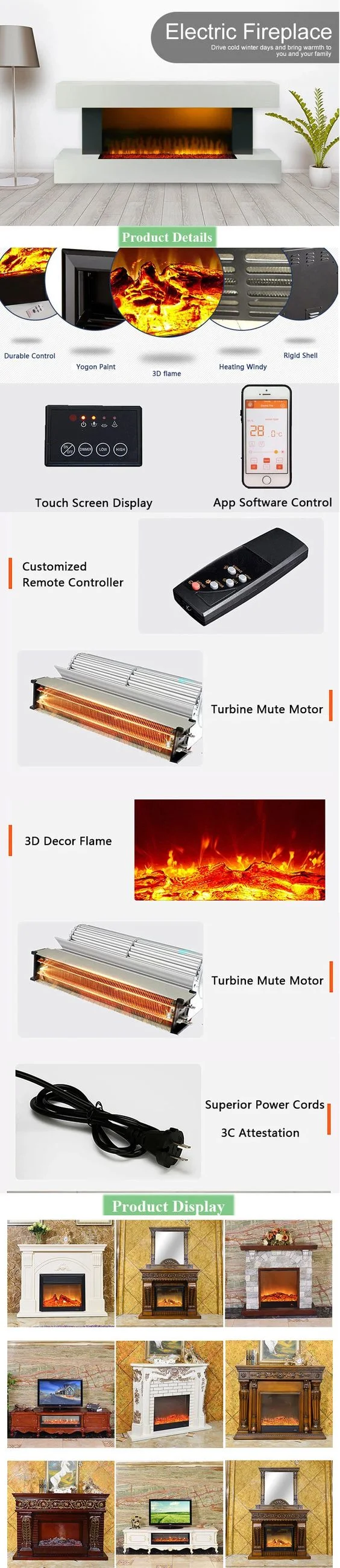 LED Insert Electric Fireplace Wall-Mounted Custom Made Manufacture